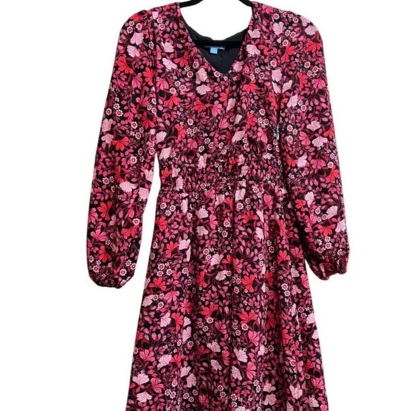 Draper James Floral Print Long Sleeve Smocked Waist dress size xs - Picture 2 of 12